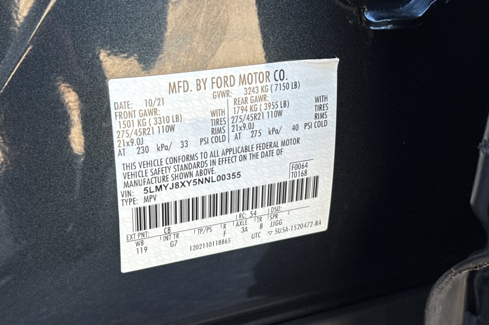 Certified 2022 Lincoln Aviator Grand Touring w/ Elements Package Plus image 29