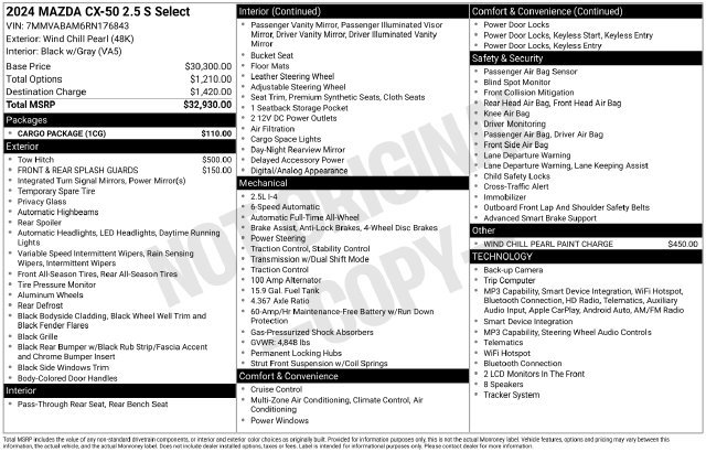 Certified 2024 MAZDA CX-50 AWD 2.5 S w/ Cargo Package image 33
