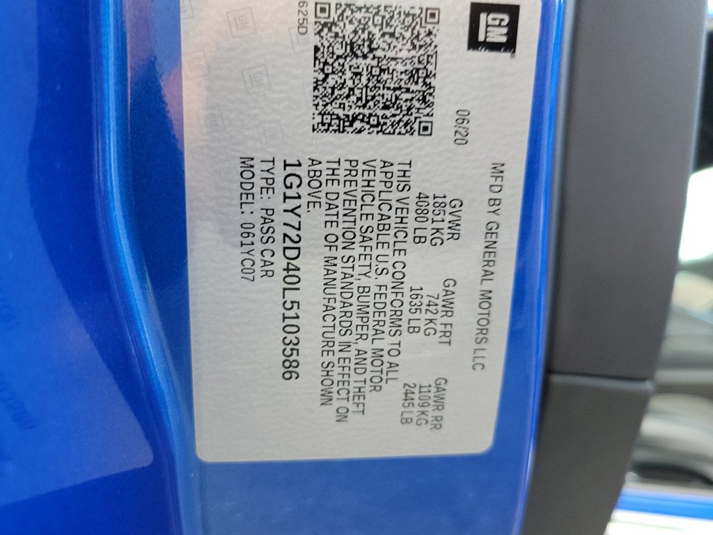Certified 2020 Chevrolet Corvette Stingray Preferred Cpe w/ 2LT Preferred Equipment Group RWD image 30