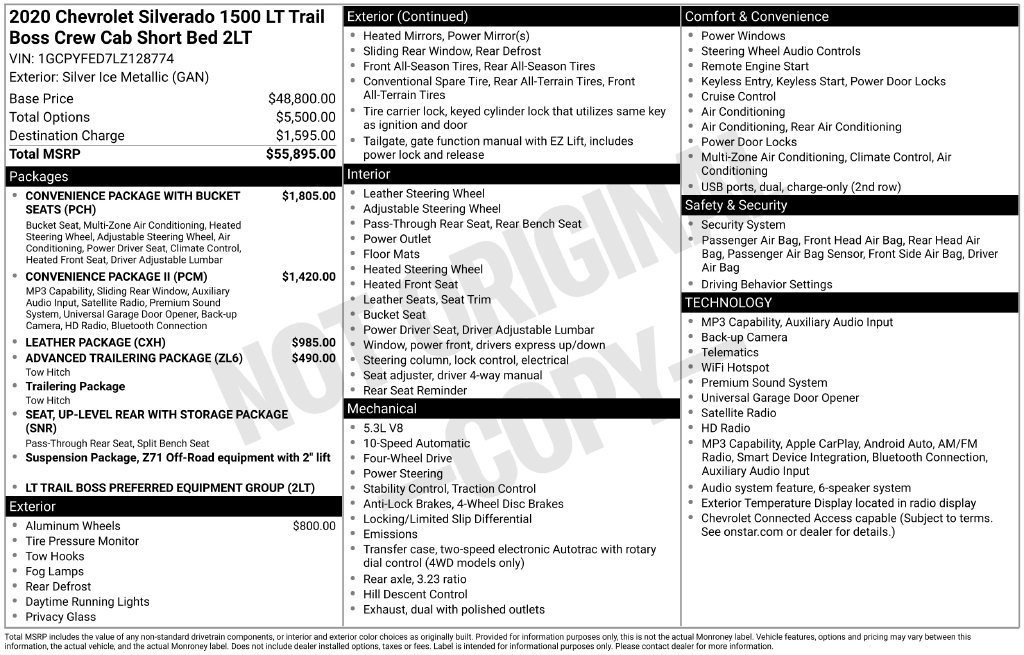 Used 2020 Chevrolet Silverado 1500 LT Trail Boss AWD/4WD image 4