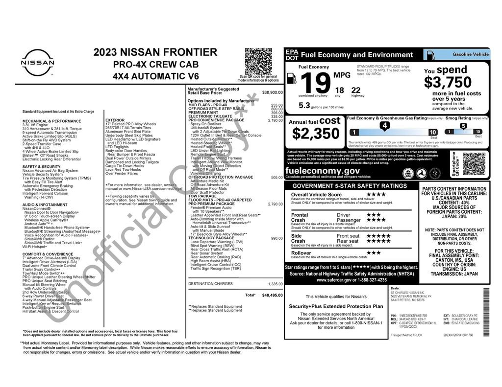 Used 2023 Nissan Frontier PRO-4X w/ Pro-4X Premium Package AWD/4WD image 5