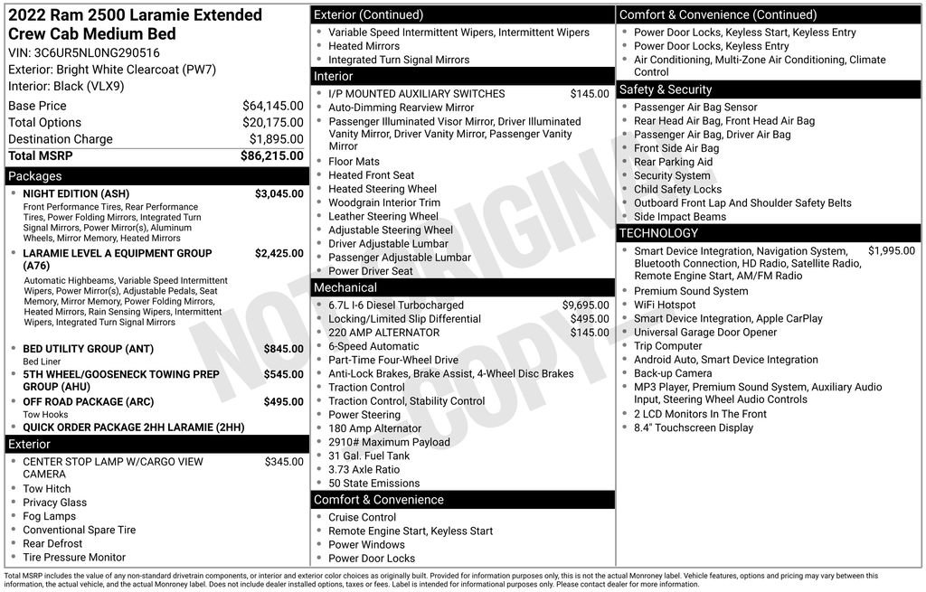 Used 2022 RAM 2500 Laramie w/ Night Edition AWD/4WD image 43
