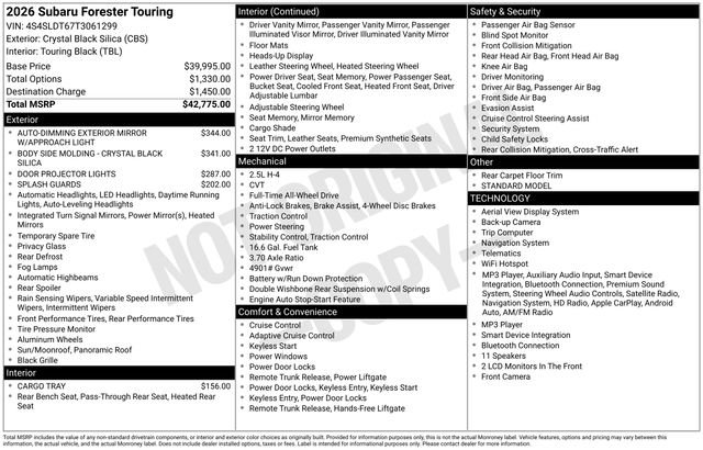 Certified 2026 Subaru Forester Touring AWD/4WD image 22