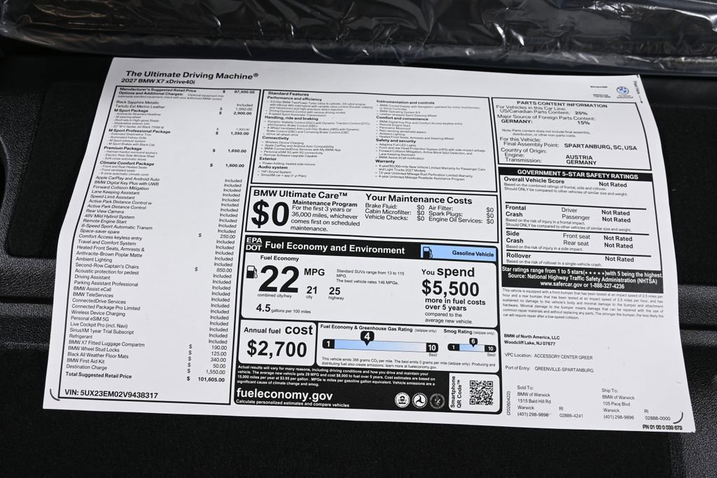 New 2027 BMW X7 xDrive40i w/ M Sport Package AWD/4WD image 38