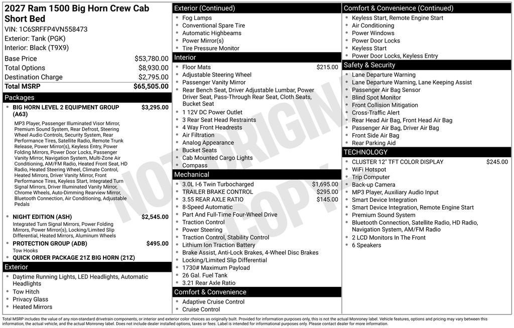 New 2027 RAM 1500 Big Horn AWD/4WD image 9