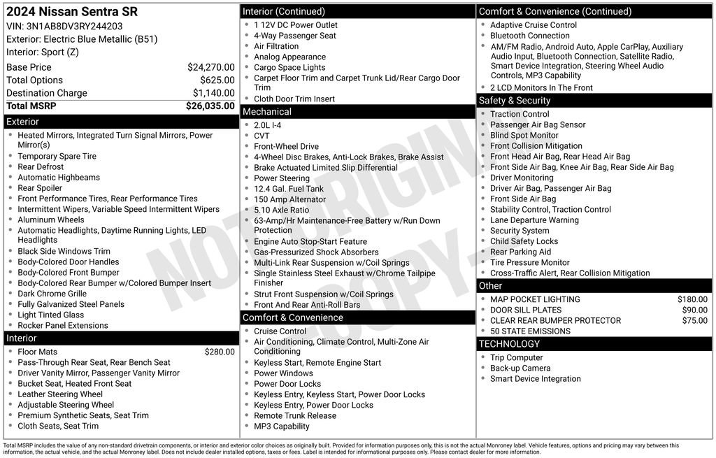 Certified 2024 Nissan Sentra SR FWD image 3
