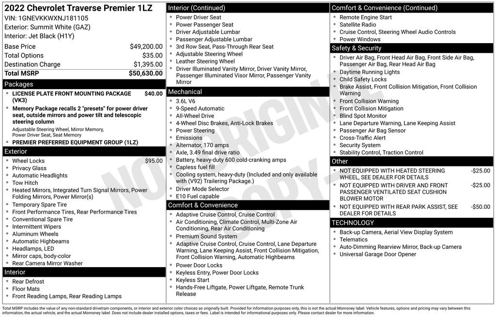 Used 2022 Chevrolet Traverse Premier image 44
