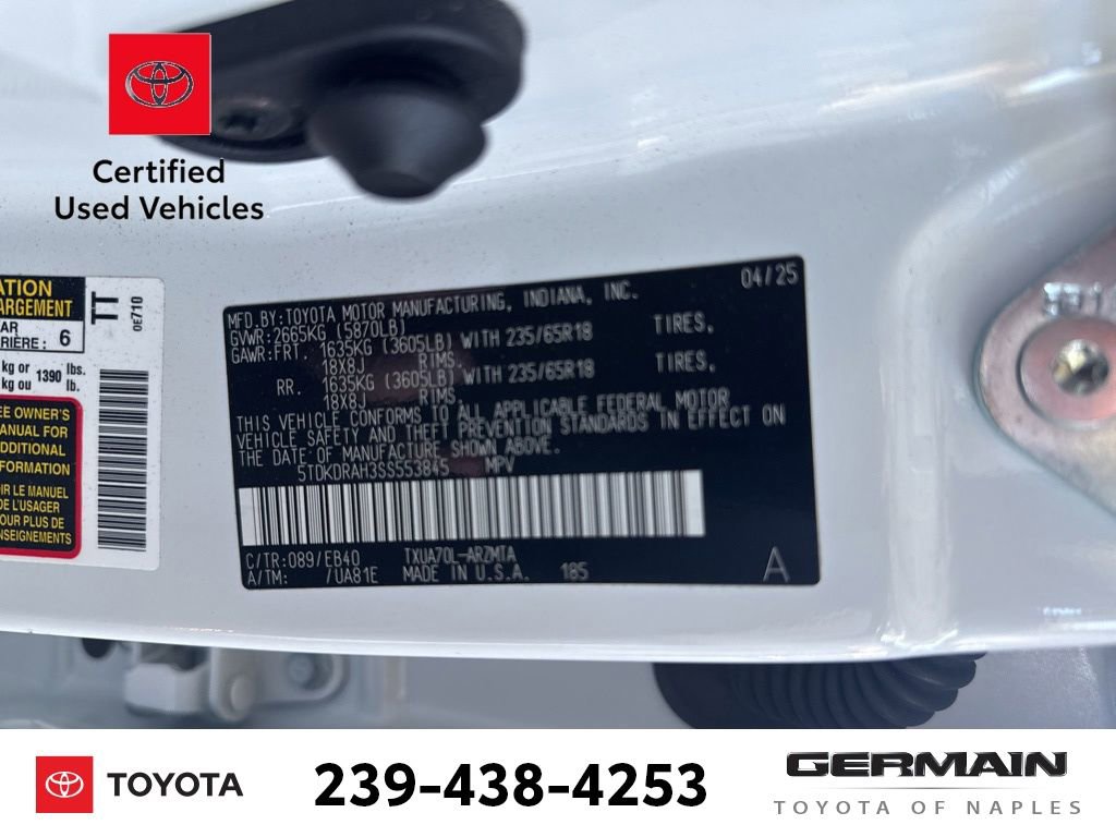 Certified 2025 Toyota Highlander XLE image 23