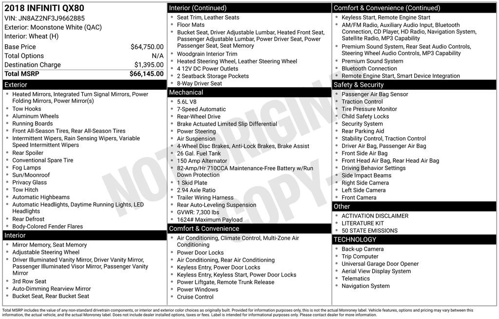 Used 2018 INFINITI QX80 2WD image 16