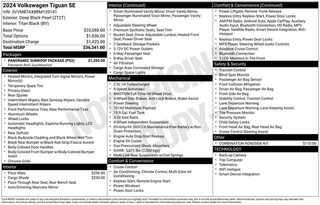 Certified 2024 Volkswagen Tiguan SE w/ Panoramic Sunroof Package image 39