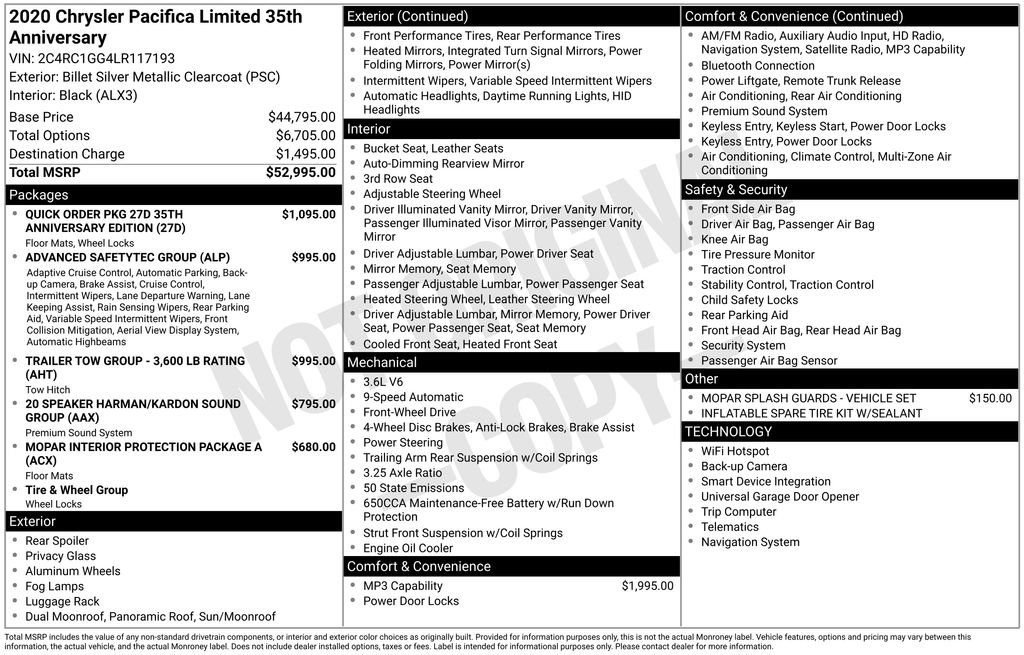 Used 2020 Chrysler Pacifica Limited FWD image 6