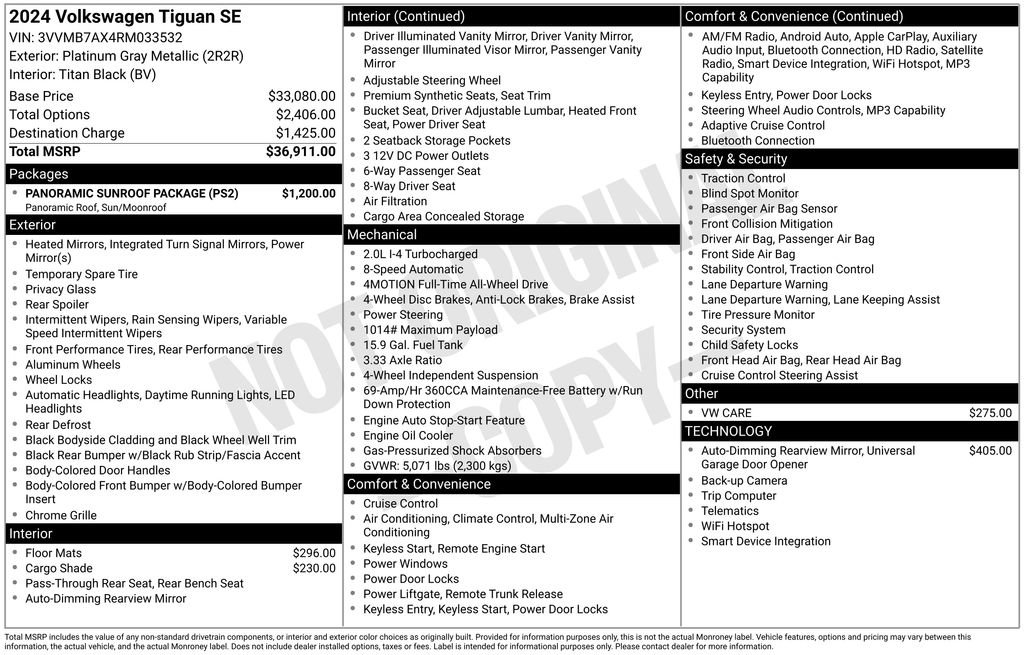 Certified 2024 Volkswagen Tiguan SE w/ Panoramic Sunroof Package image 6