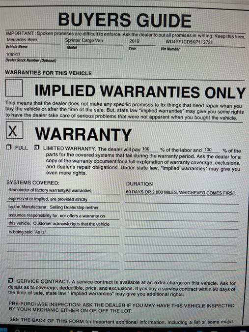 Used 2019 Mercedes-Benz Sprinter 170 image 9