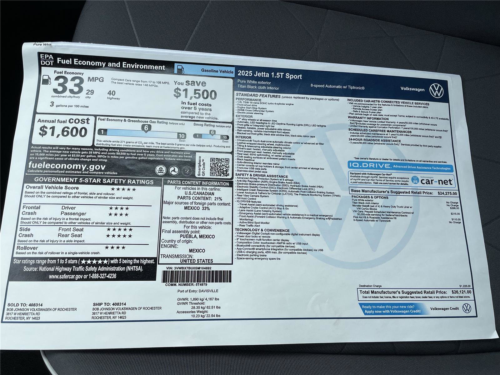 New 2025 Volkswagen Jetta Sport image 33