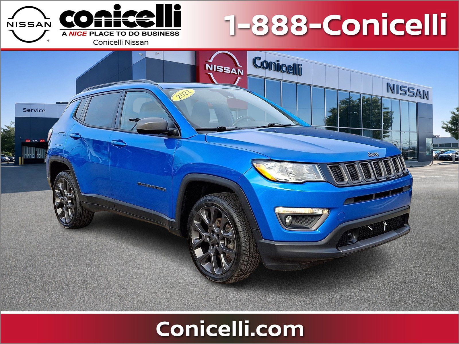 Used 2021 Jeep Compass Latitude w/ Sun and Sound Group AWD/4WD image 1