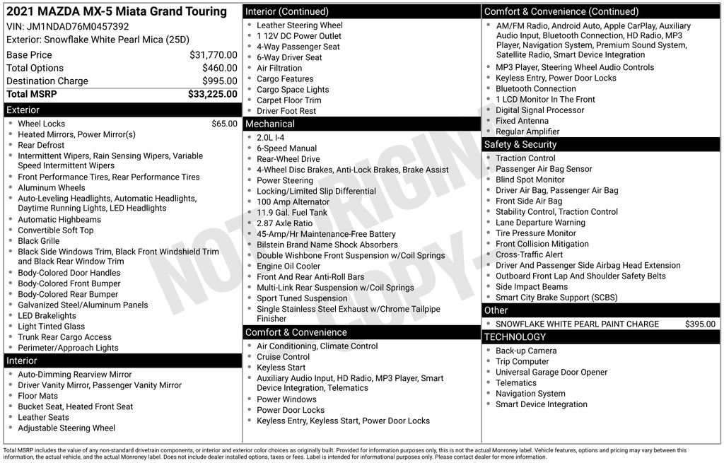 Used 2021 MAZDA MX-5 Miata Grand Touring image 22