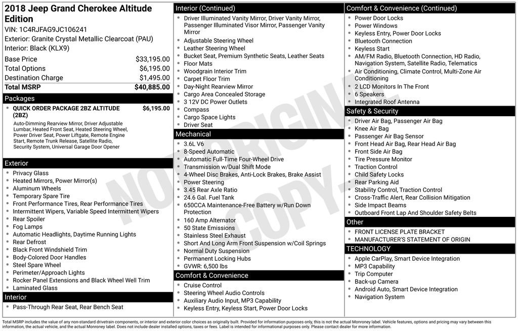 Used 2018 Jeep Grand Cherokee Altitude video 2