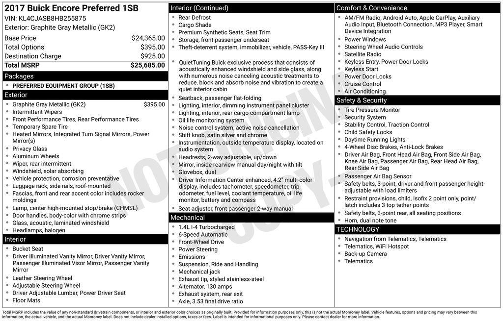 Used 2017 Buick Encore Preferred image 6