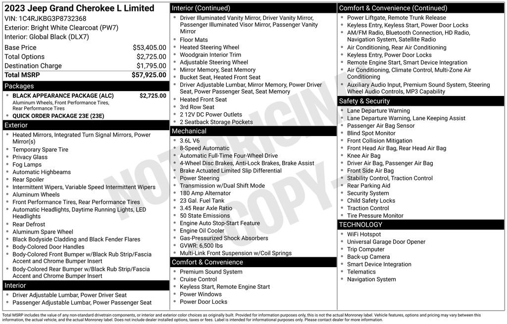 Certified 2023 Jeep Grand Cherokee L Limited w/ Black Appearance Package AWD/4WD image 44