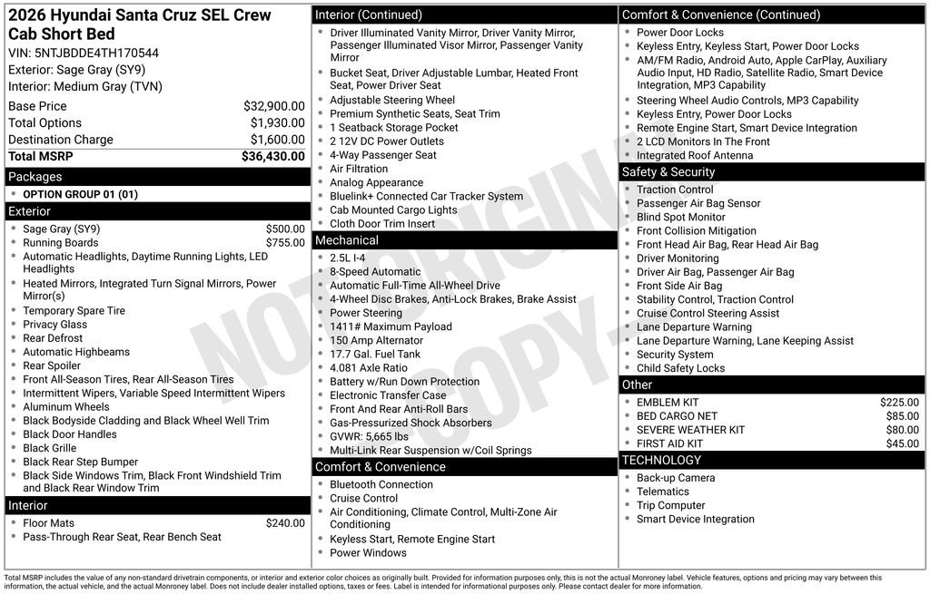 New 2026 Hyundai Santa Cruz SEL AWD/4WD image 23