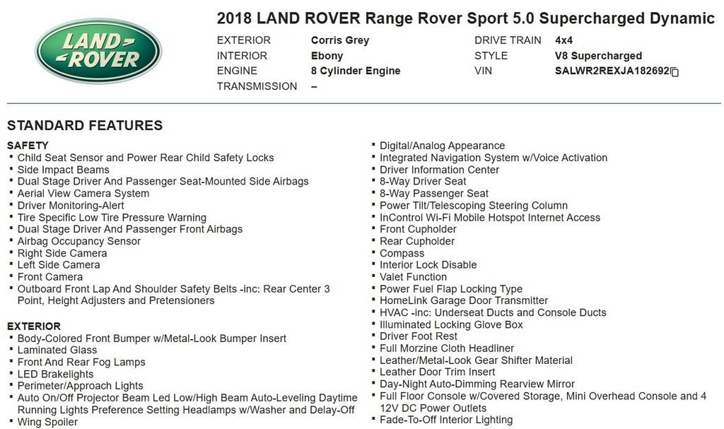 Used 2018 Land Rover Range Rover Sport Supercharged AWD/4WD image 22