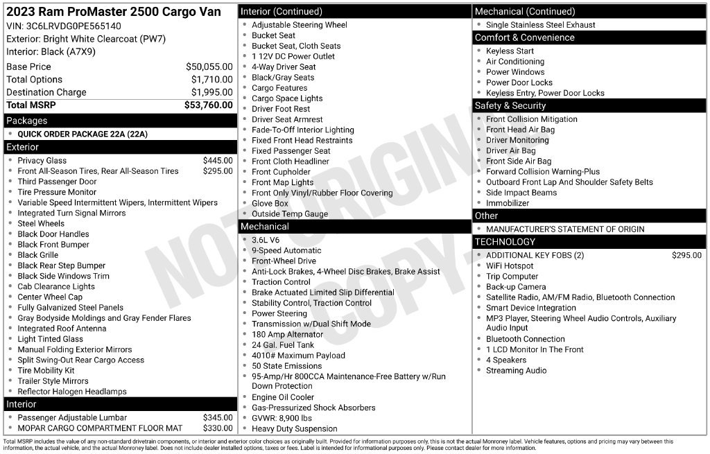 Used 2023 RAM ProMaster 2500 FWD image 13