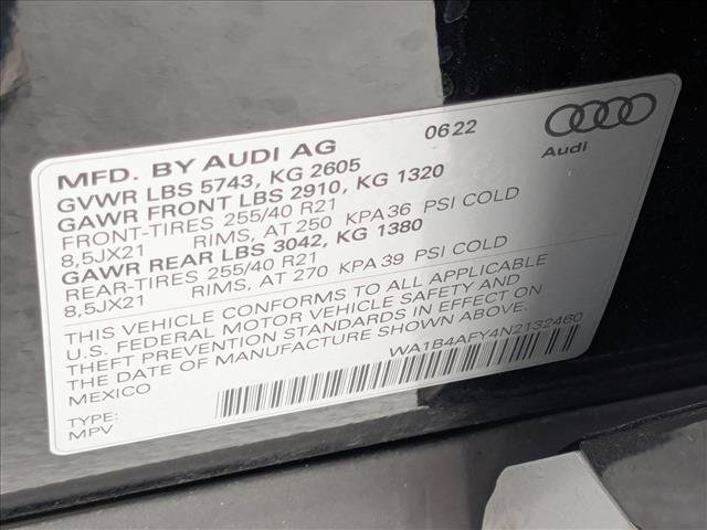 Used 2022 Audi SQ5 Premium Plus w/ Premium Plus Package AWD/4WD image 20