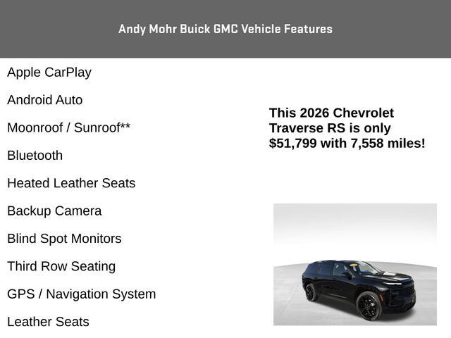 Used 2026 Chevrolet Traverse RS AWD/4WD image 4