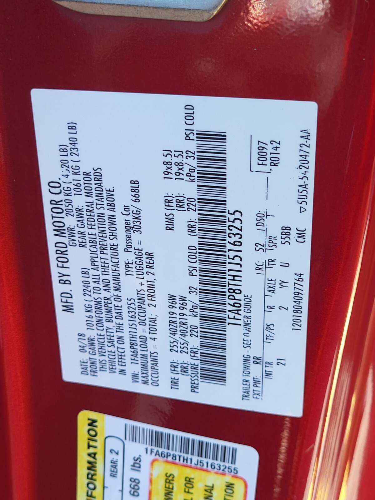 Certified 2018 Ford Mustang EcoBoost w/ Equipment Group 101A image 30