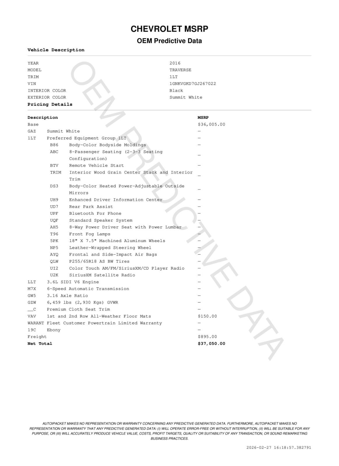 Used 2016 Chevrolet Traverse LT image 11