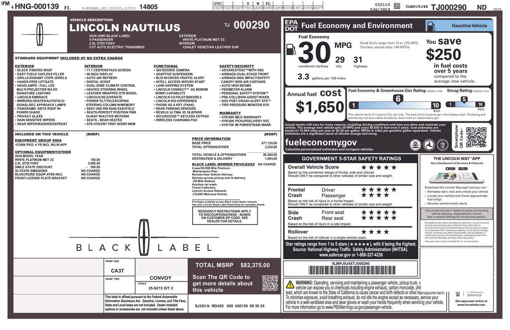 New 2026 Lincoln Nautilus Black Label AWD/4WD image 33