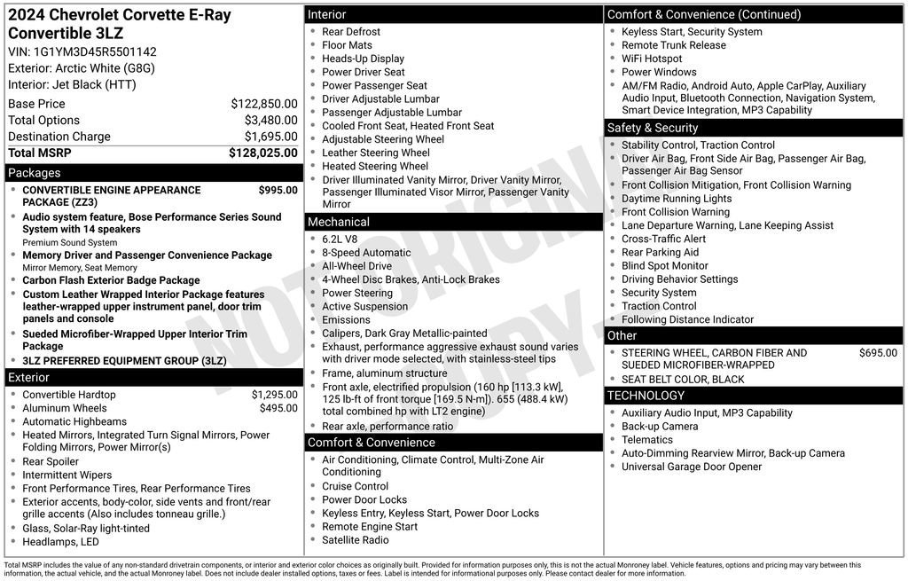 Certified 2024 Chevrolet Corvette E-Ray AWD/4WD image 35
