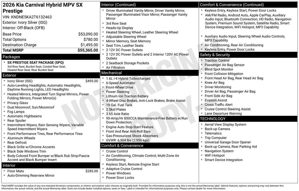 New 2026 Kia Carnival SX Prestige image 6