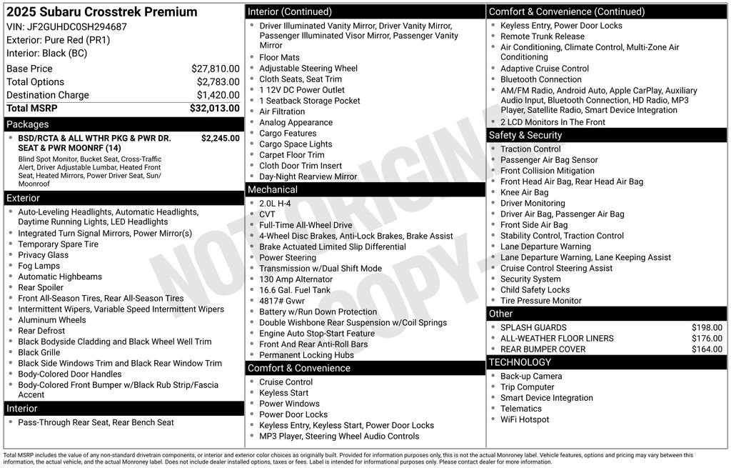 Used 2025 Subaru Crosstrek 2.0i Premium image 21