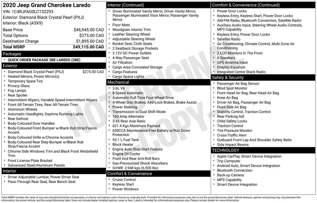 Used 2020 Jeep Grand Cherokee Laredo AWD/4WD image 6