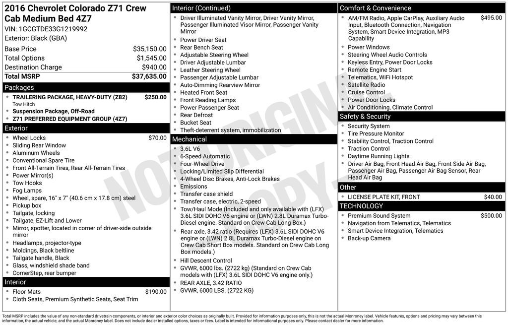 Used 2016 Chevrolet Colorado Z71 AWD/4WD image 3