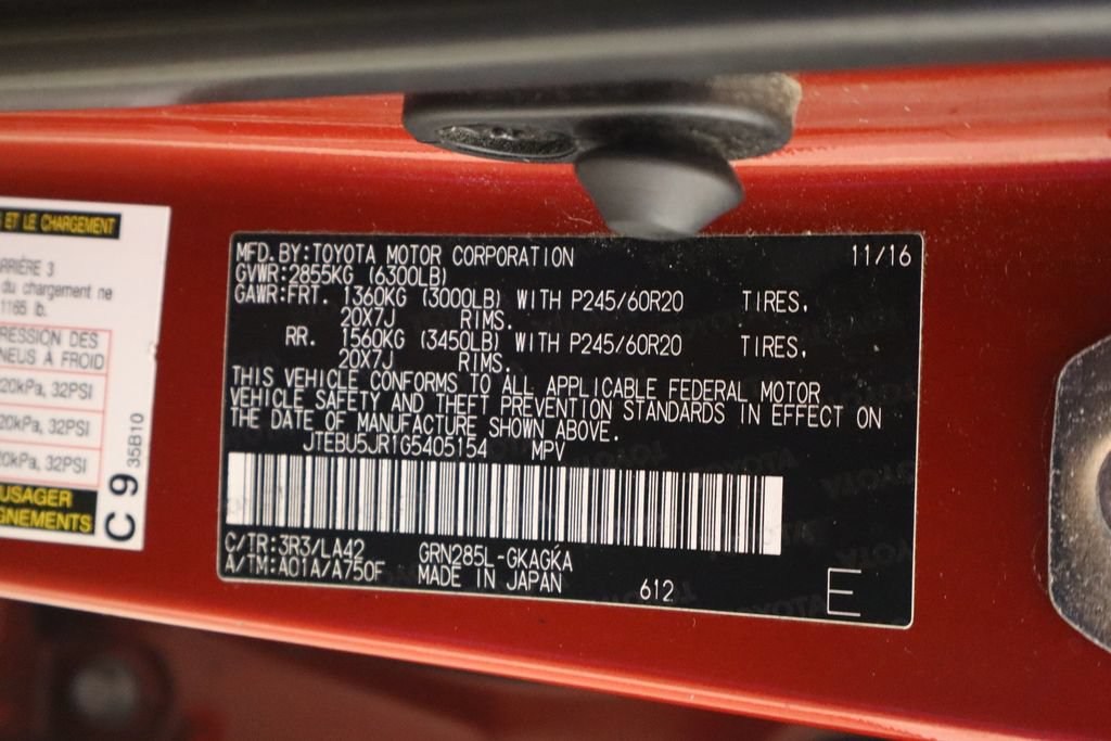 Used 2016 Toyota 4Runner Limited AWD/4WD image 37