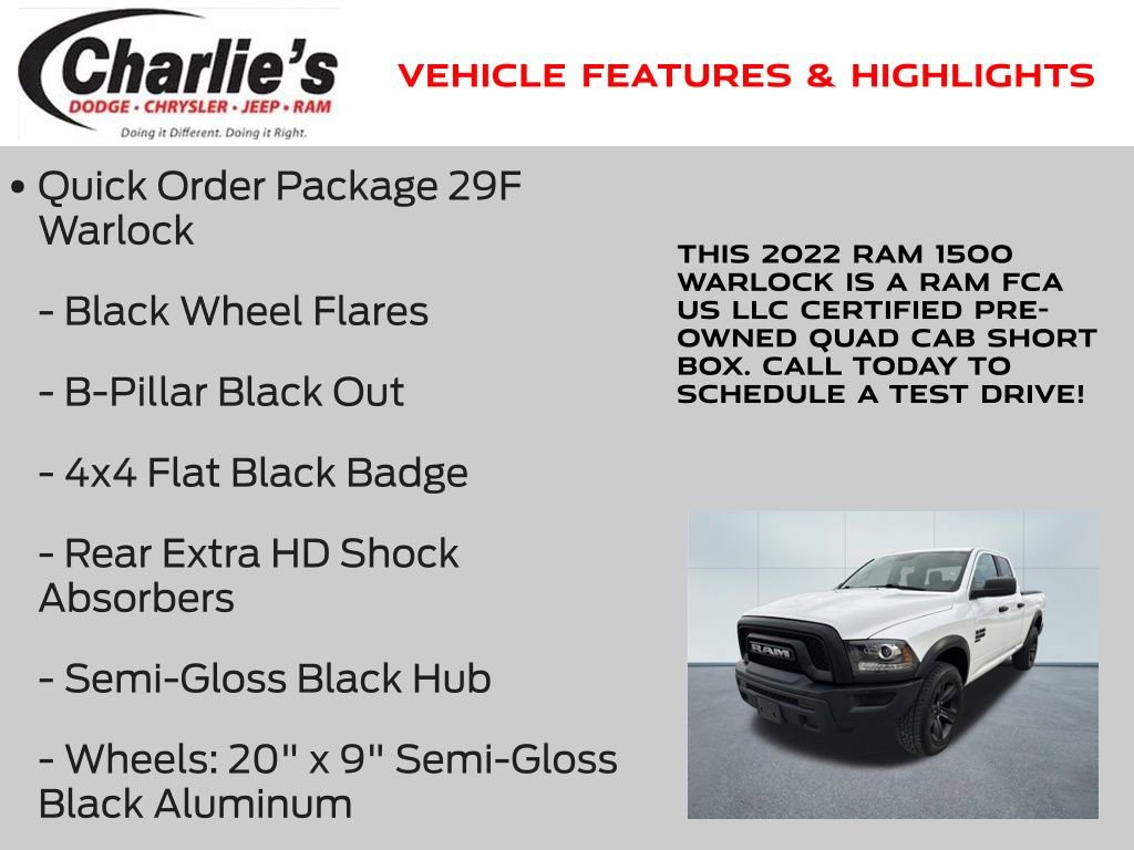 Certified 2022 RAM 1500 Classic Warlock w/ Electronics Group image 19