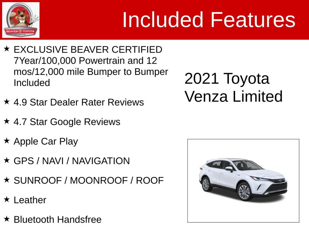 Used 2021 Toyota Venza Limited w/ Advanced Technology Package AWD/4WD image 4