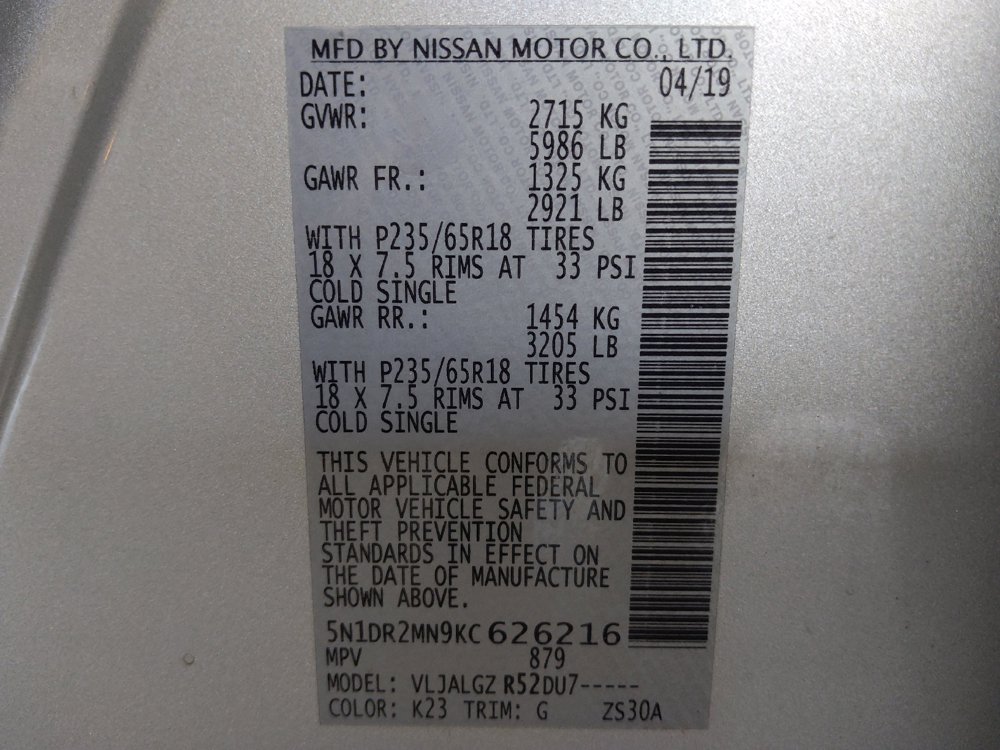 Used 2019 Nissan Pathfinder SL FWD image 33