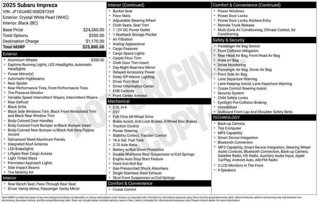 Certified 2025 Subaru Impreza 2.0i image 46