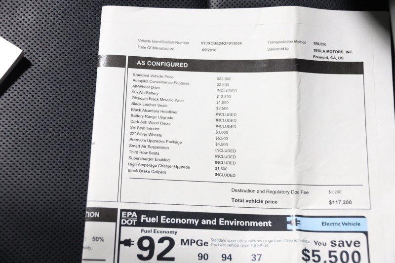 Used 2016 Tesla Model X 90D AWD/4WD image 68