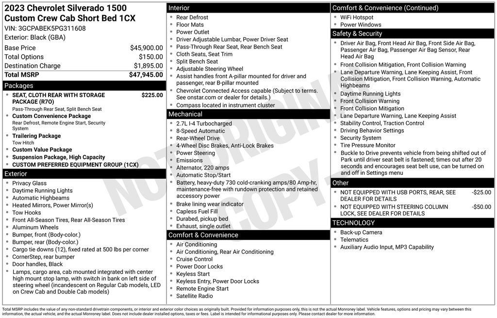 Used 2023 Chevrolet Silverado 1500 Custom RWD image 6