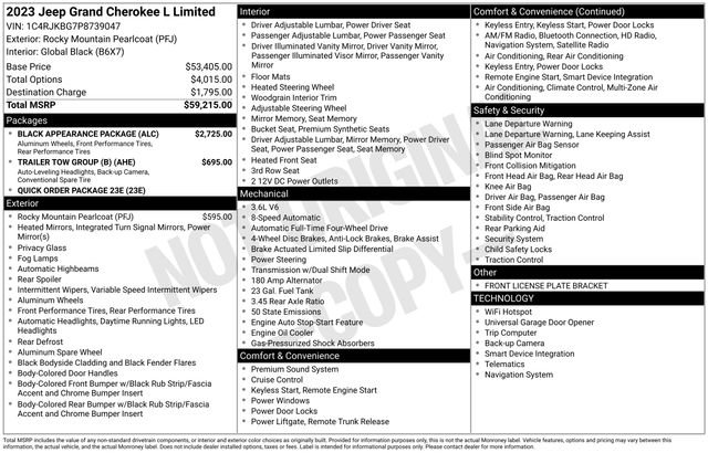 Used 2023 Jeep Grand Cherokee L Limited w/ Black Appearance Package image 26