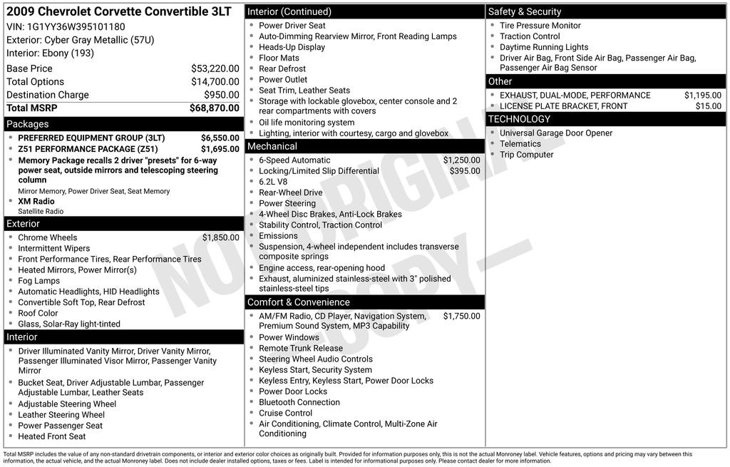 Used 2009 Chevrolet Corvette Convertible w/ Preferred Equipment Group RWD image 11