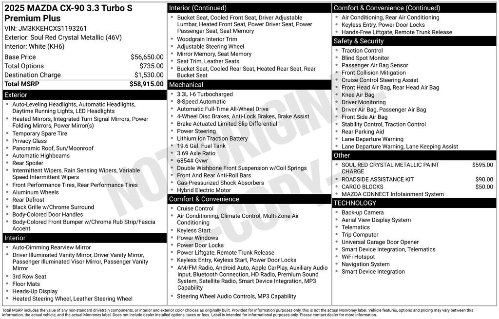 Certified 2025 MAZDA CX-90 3.3 Turbo S w/ Premium Plus AWD/4WD image 41