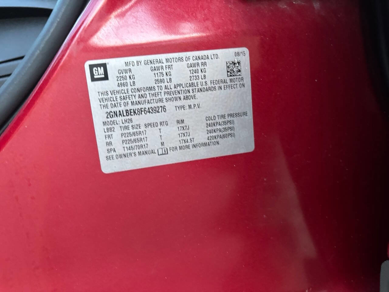 Used 2015 Chevrolet Equinox LT FWD image 6