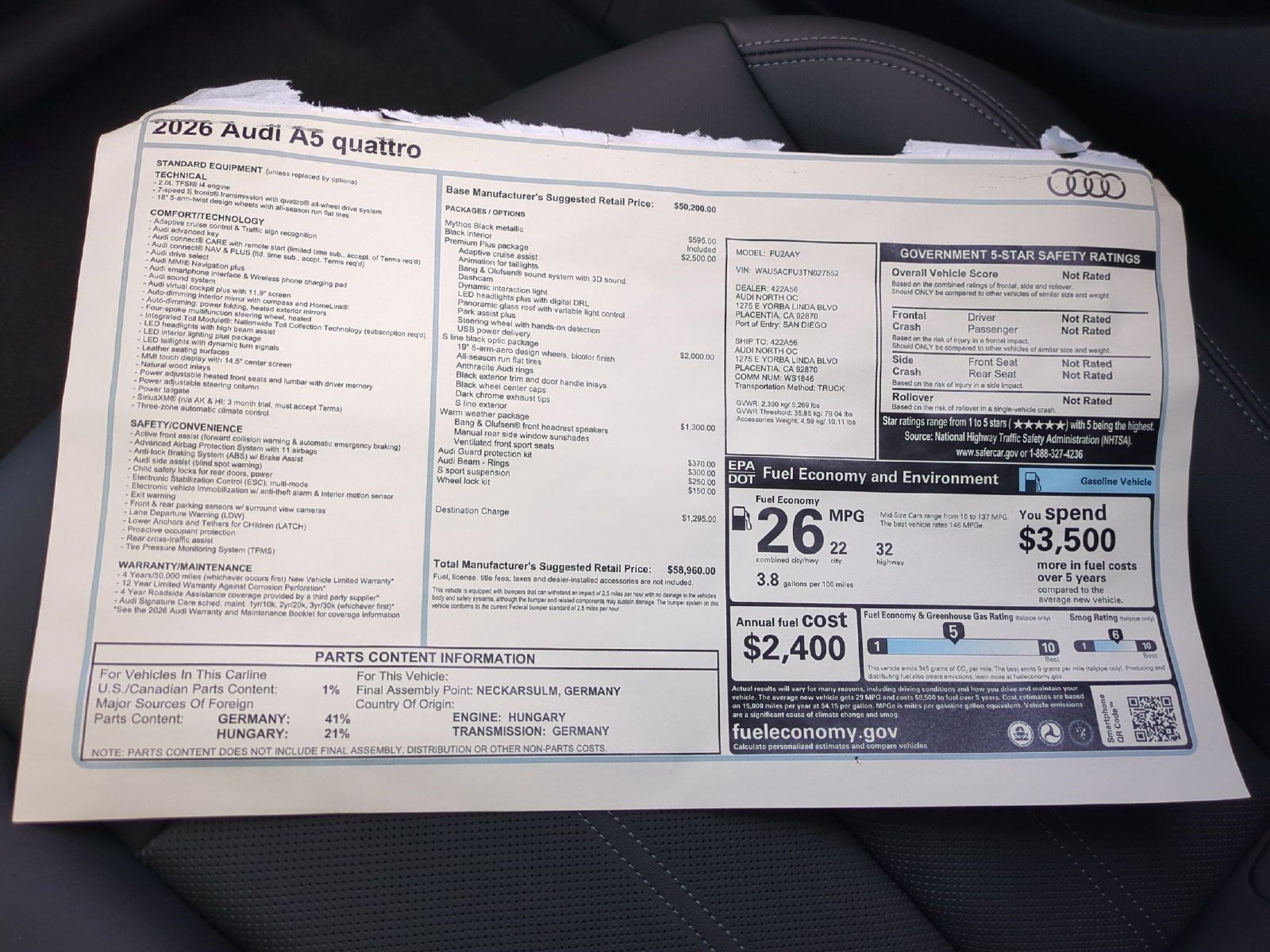 New 2026 Audi A5 Premium AWD/4WD image 18