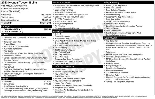 Used 2023 Hyundai Tucson N Line w/ Cargo Package FWD image 31