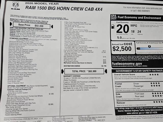New 2026 RAM 1500 Big Horn AWD/4WD image 18